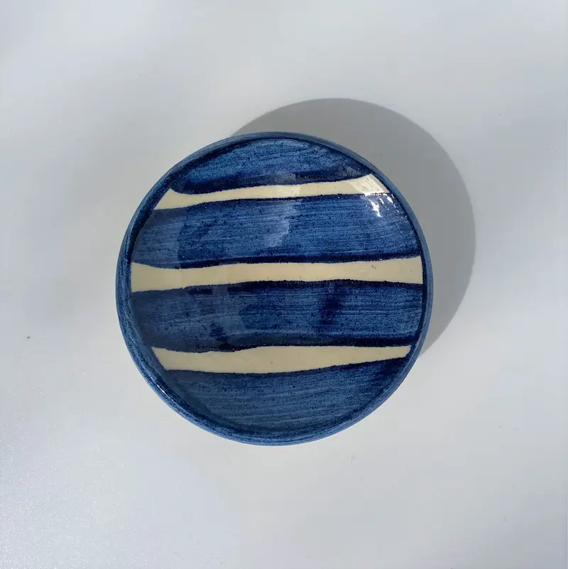Plato pan rayas azul