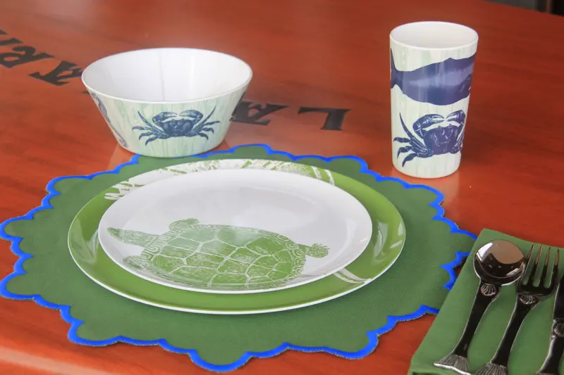 Plato Postre melamina verde tortuga