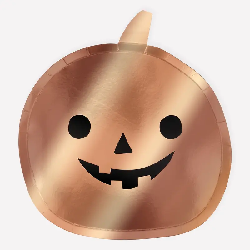 Platos Carita de Calabaza halloween cobre
