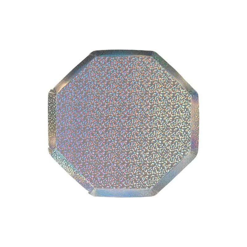 Platos cóctel plateados brillantes