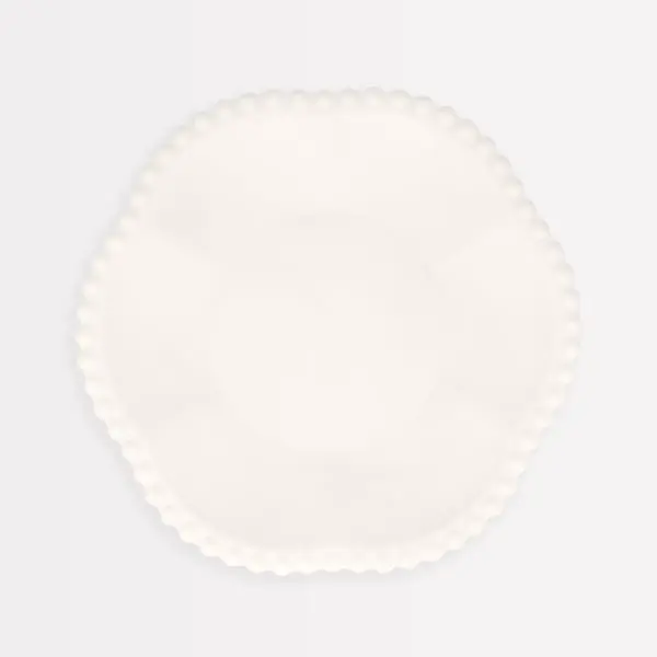 Platos compostables crema con borde de puntos (pack de 8)