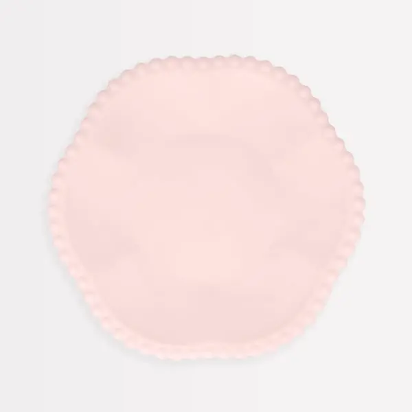 Platos compostables rosa con borde de puntos (pack de 8)