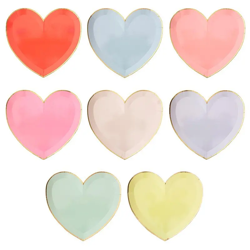 Platos grandes corazón en varios colores