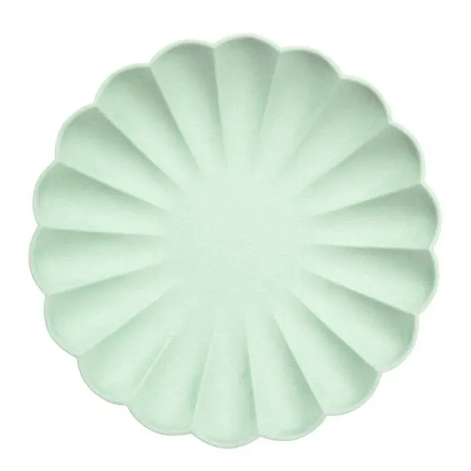 Platos grandes en color menta eco