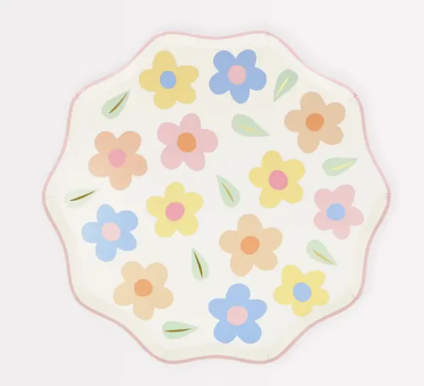 Platos grandes flores