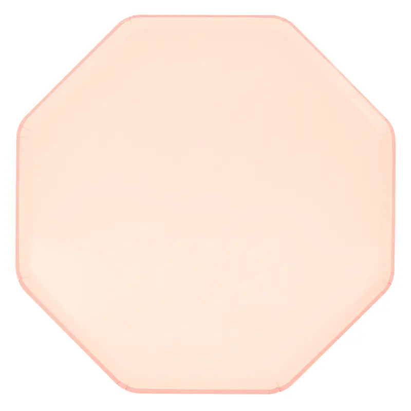 Platos grandes octagonales rosa palo