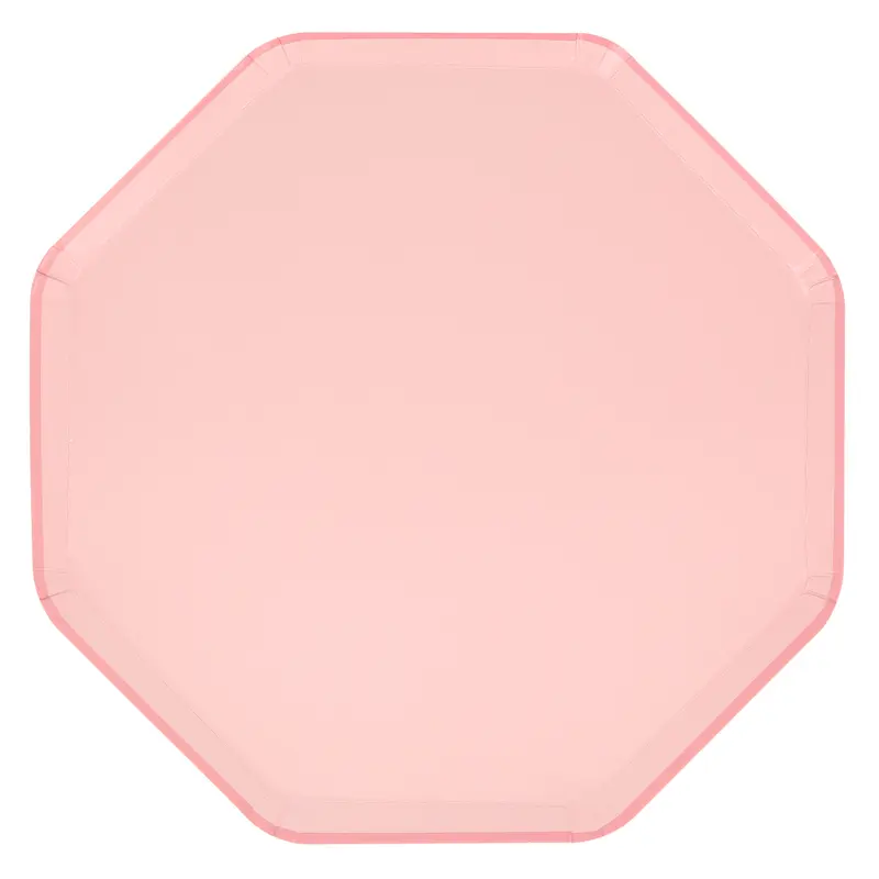 Platos grandes octagonales rosa