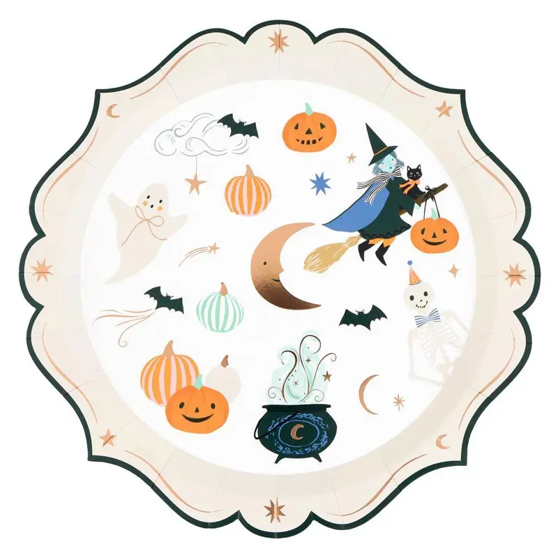 Platos Grandes Personajes de Halloween (x8)
