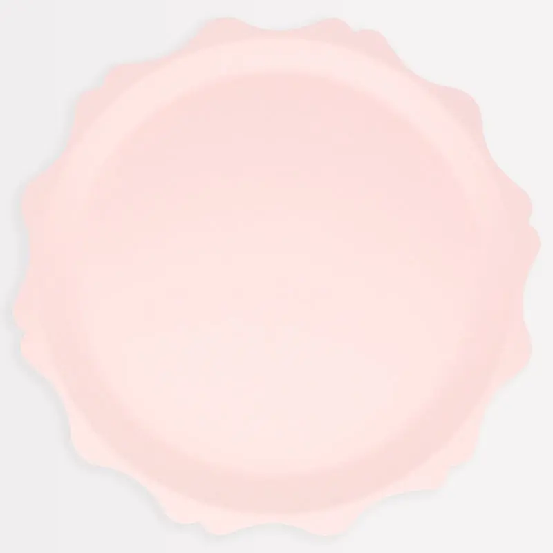 Platos Grandes Rositas Compostables con Borde Decorativo