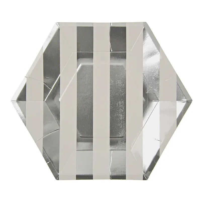 Platos grandes TS rayas plateadas