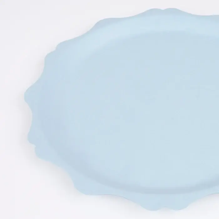 Platos Pequeños Azules Compostables con Borde Decorativo