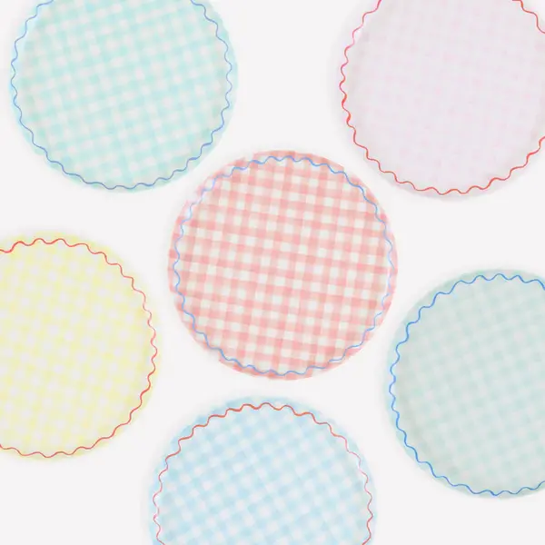 Platos Pequeños melamina Gingham (Pack de 6)