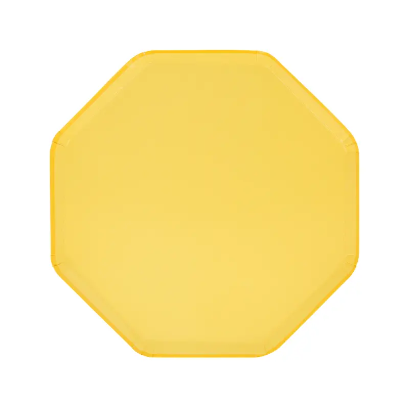 Platos pequeños octagonales amarillos