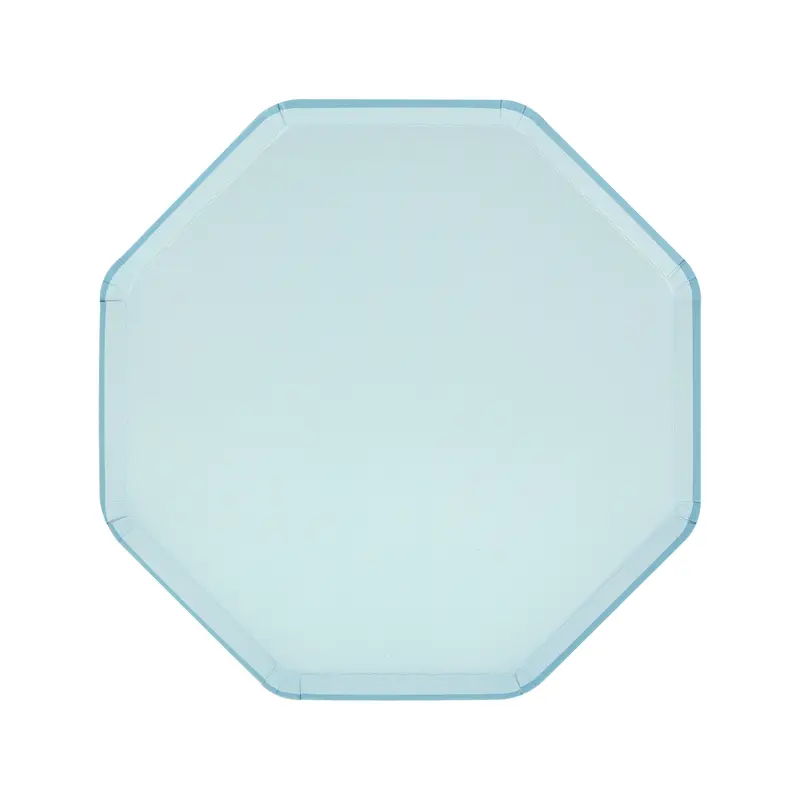 Platos pequeños octagonales azul cielo
