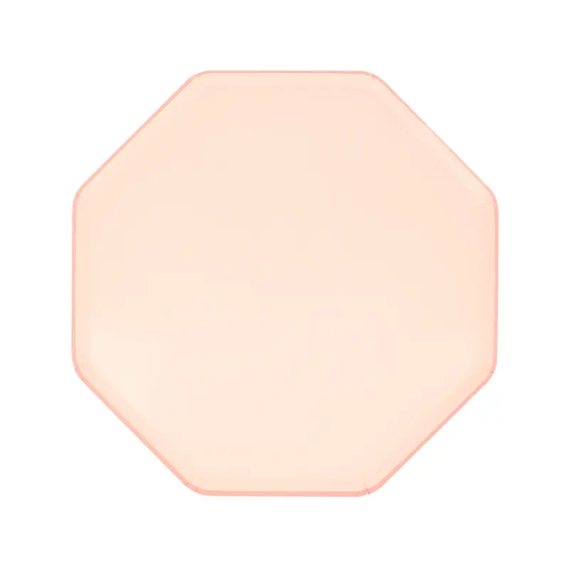 Platos pequeños octagonales rosa palo