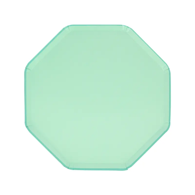 Platos pequeños octagonales verdes