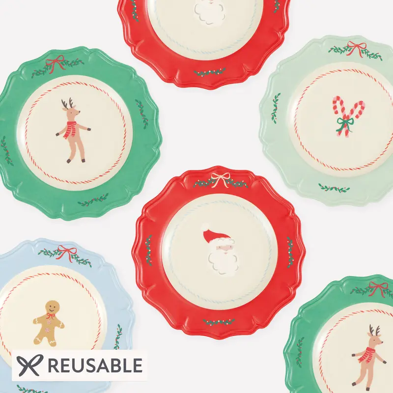 Platos Pequeños Reutilizables Jolly Christmas (Pack de 4)
