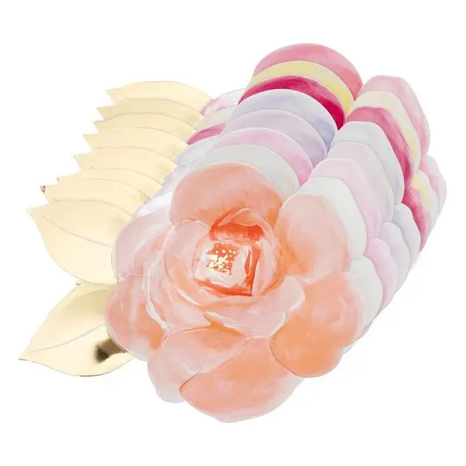 Platos rosas de colores