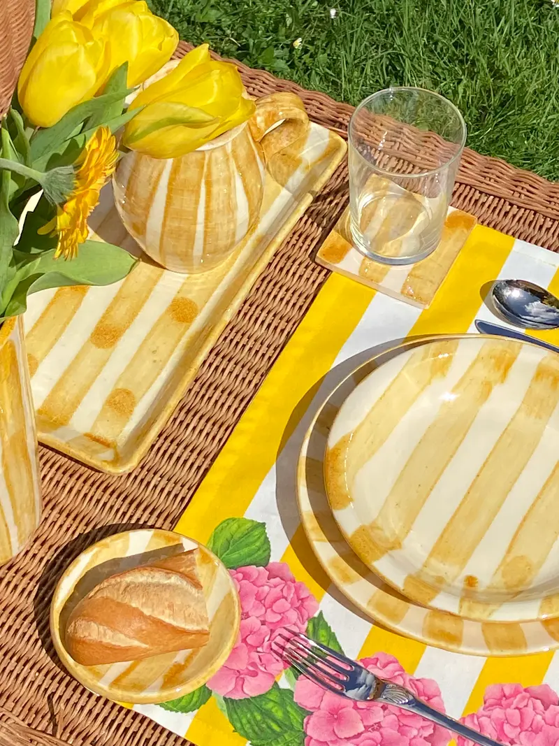 Posavasos rayas amarillo