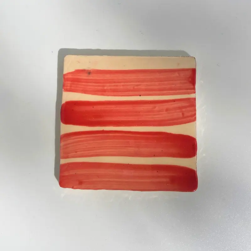 Posavasos rayas rojo