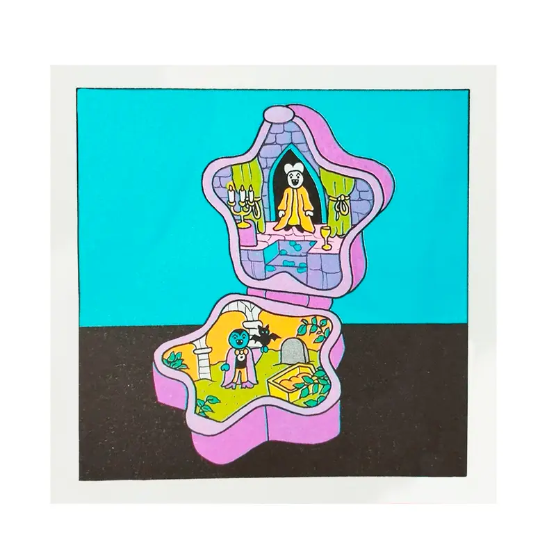 Postal Riso Polly Pocket Bram Stoker - Roberta Vazquez