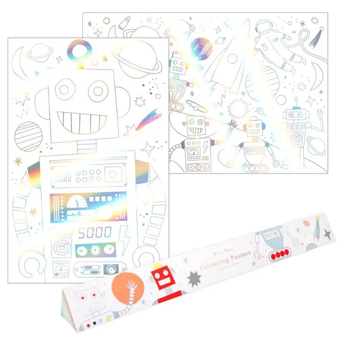 Póster para colorear del espacio