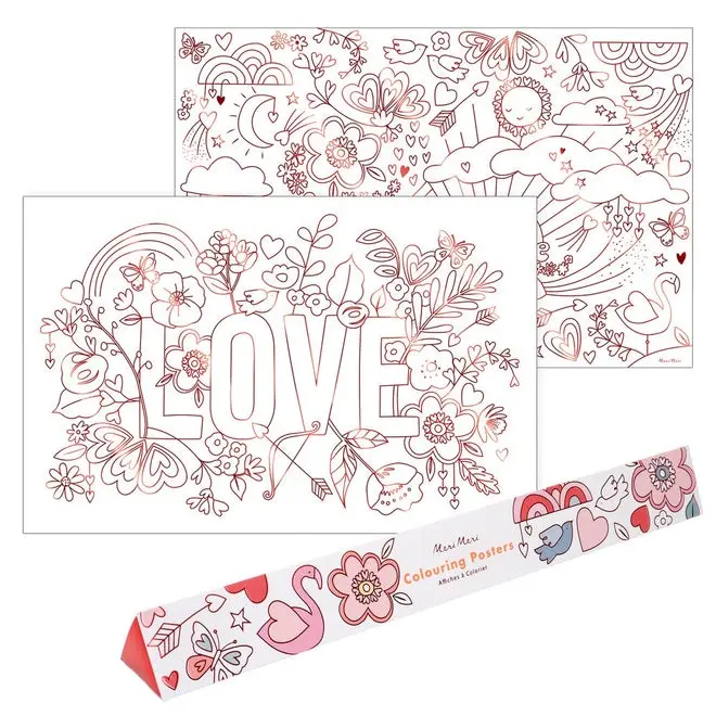 Poster para colorear San Valentin