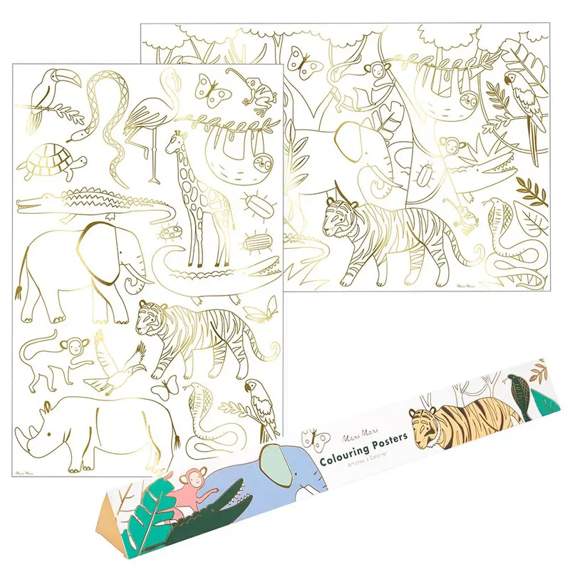 Posters selva para colorear