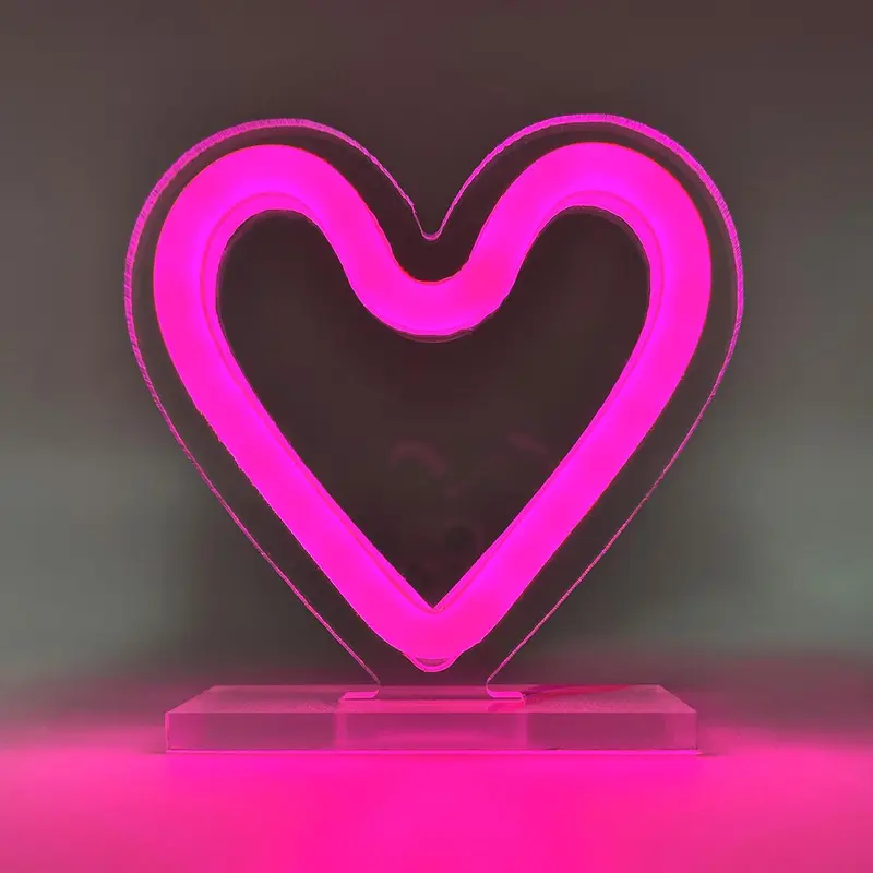 Premium Moments Corazón LED Decorativo Luz Neón Rosa con Peana · Funciona a Pilas · Regalo Romántico para San Valentín · Detalle Original para Hogar