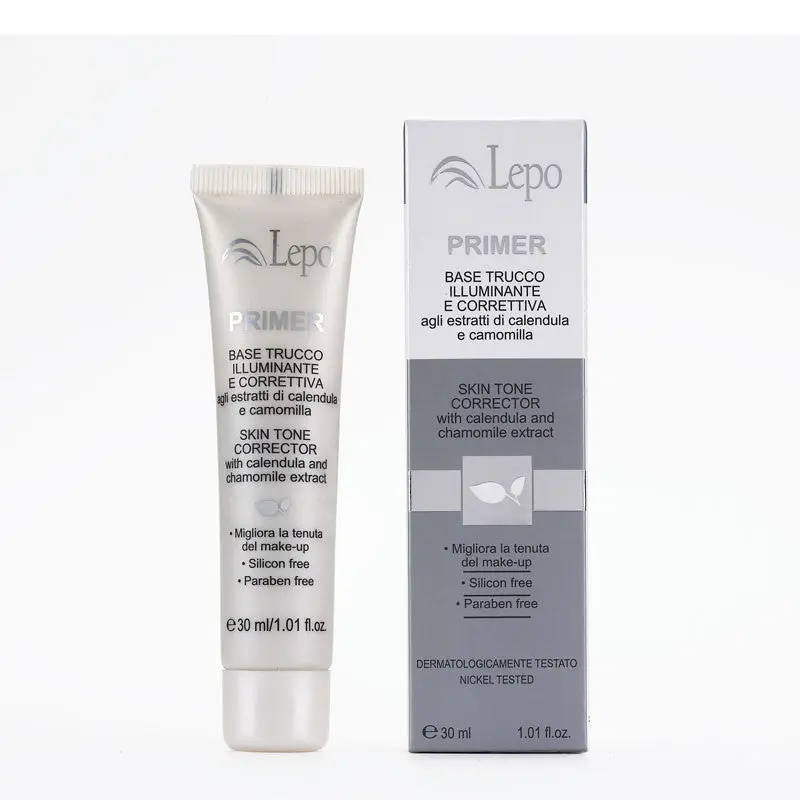Primer-base maquillaje iluminadora y correctora blanco perla 30 ml Lepo