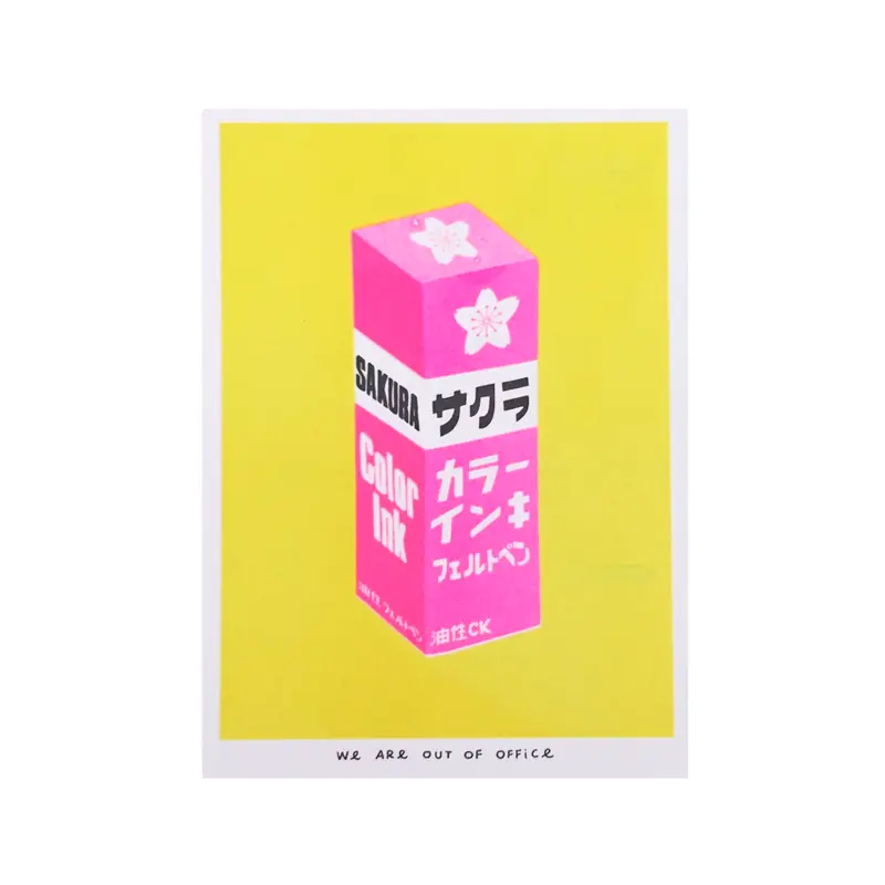 Print Riso We are out of office - Japanese Sakura Ink