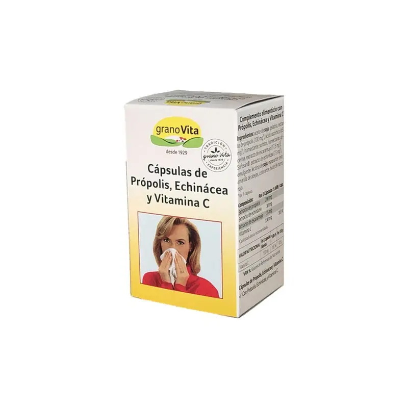 Proteccion resfriado Propolis, Echinacea y Vitamina C - 75 cápsulas - Granovita