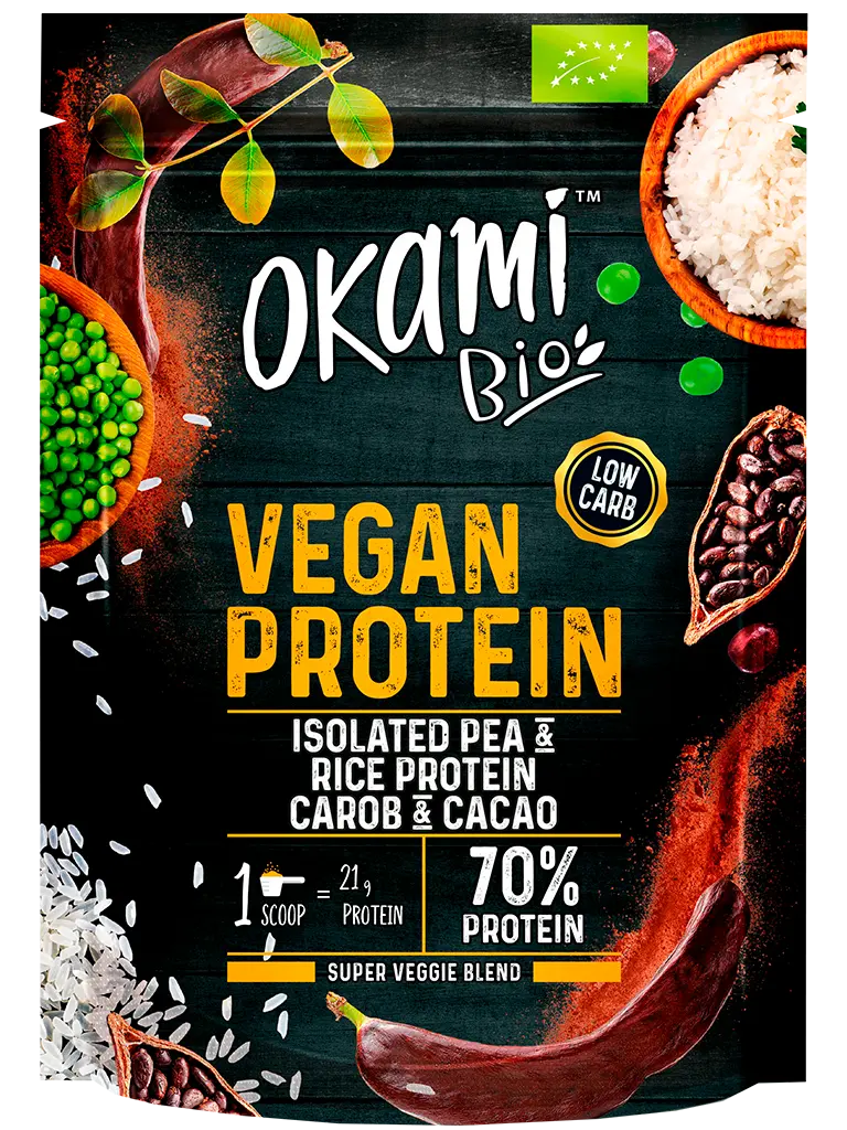 Proteína de Guisante y Arroz con Algarroba y Cacao Ecológica