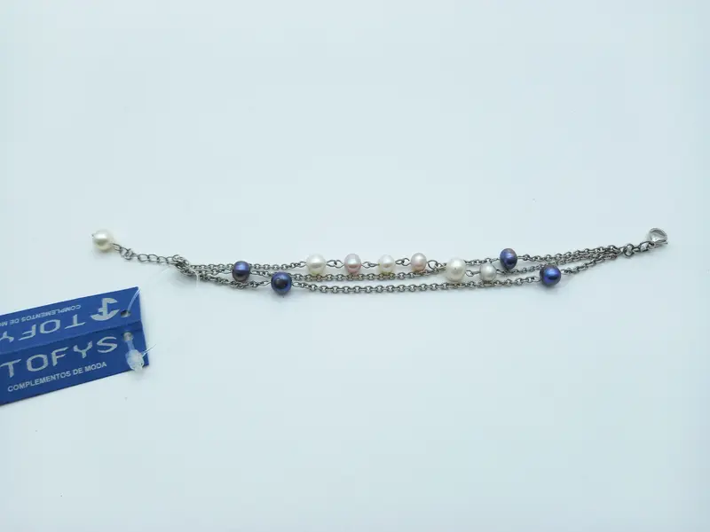 Pulsera acero y perlas tofys