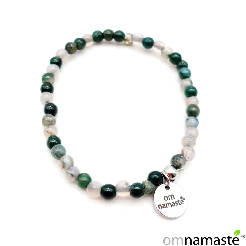 Pulsera Ágata Musgosa bola 4mm