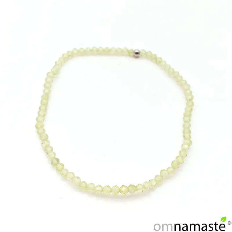 Pulsera bola 2mm facetada olivino