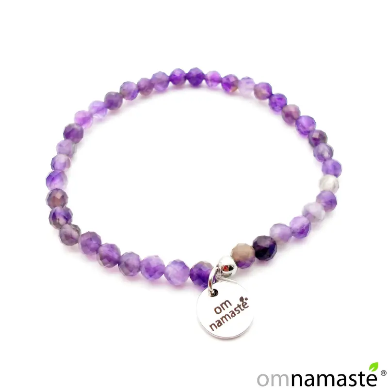 Pulsera bola 4mm facetada amatista