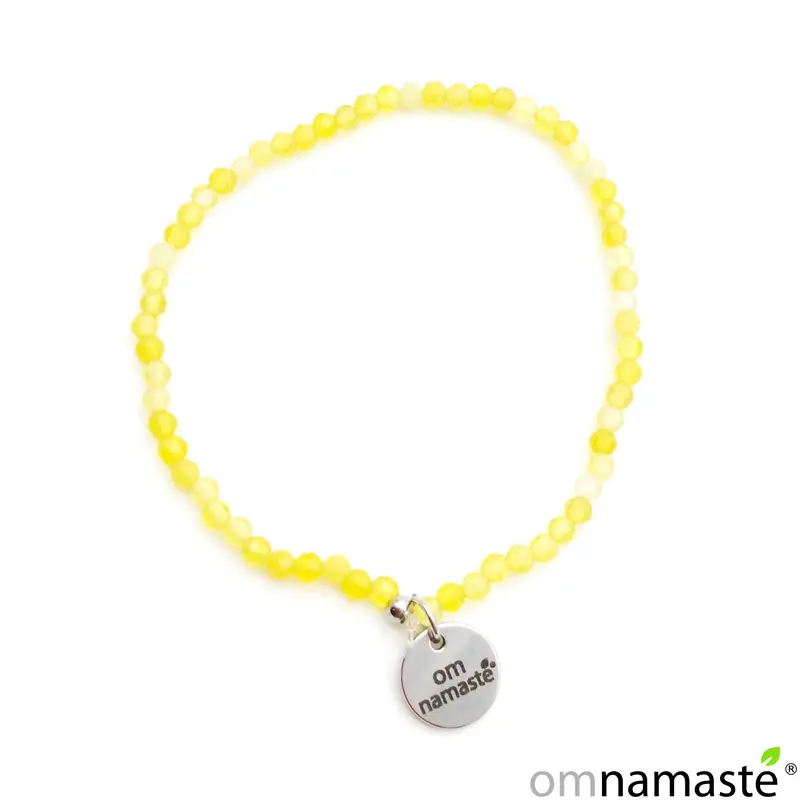 Pulsera calcita amarilla bola 4mm facetada