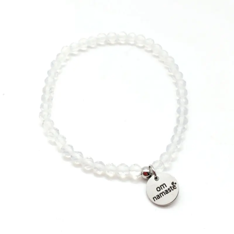 Pulsera facetada bola 4mm cuarzo opalizado