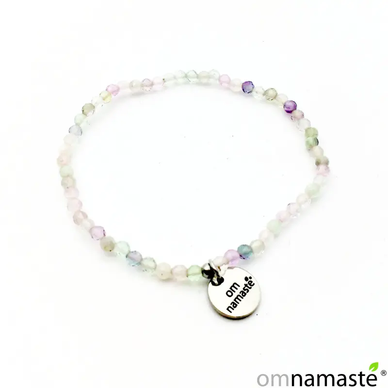 Pulsera facetada fluorita bola 2mm