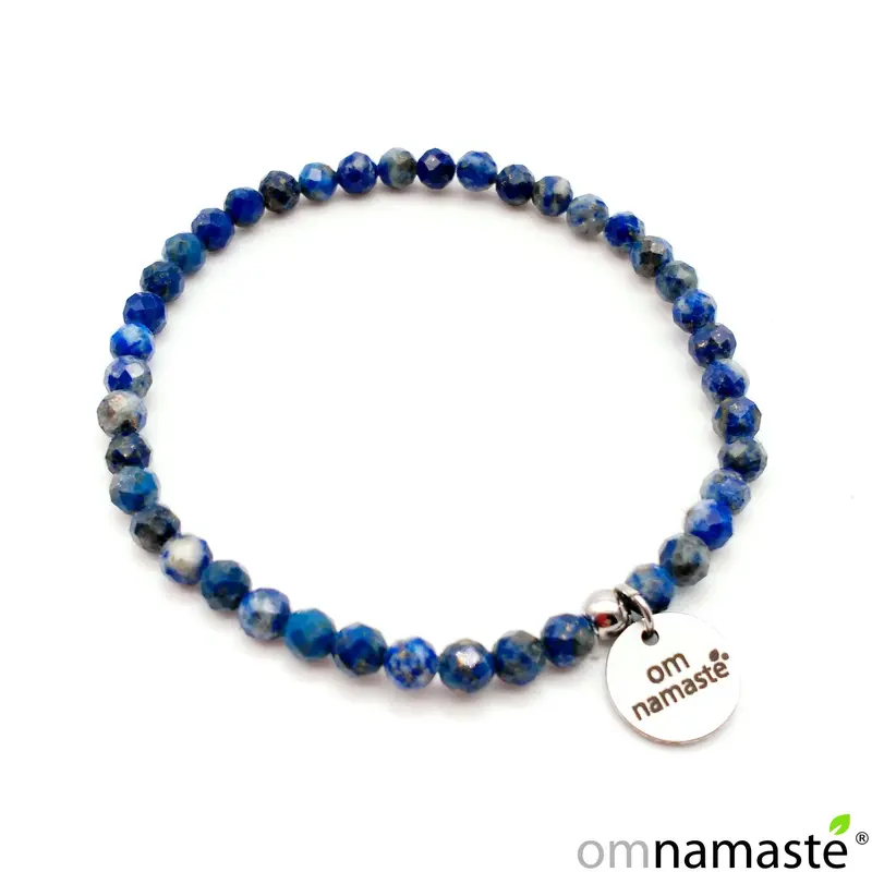Pulsera lapislázuli facetada bola 4mm