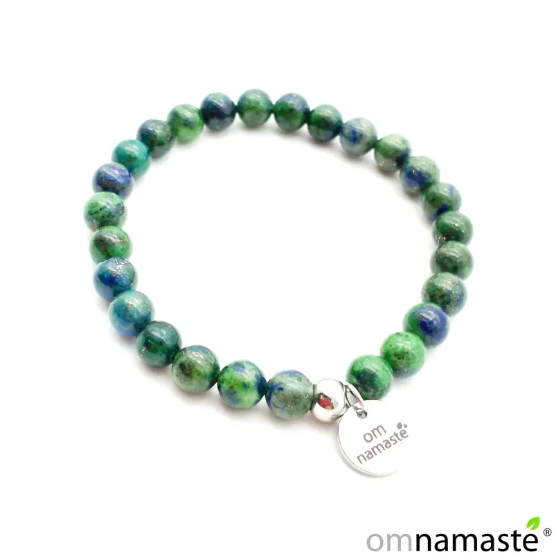 Pulsera Malaquita Azul bola 6mm