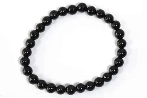 Pulsera obsidiana negra bola 6mm