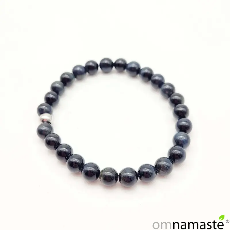 Pulsera ojo de halcón azul 6mm