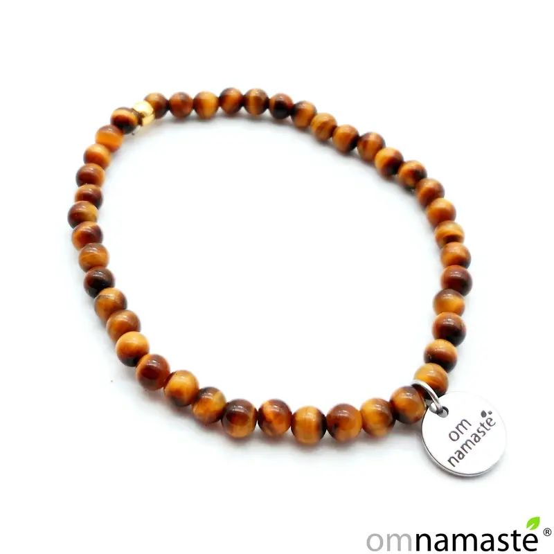 Pulsera ojo de tigre bola 4mm