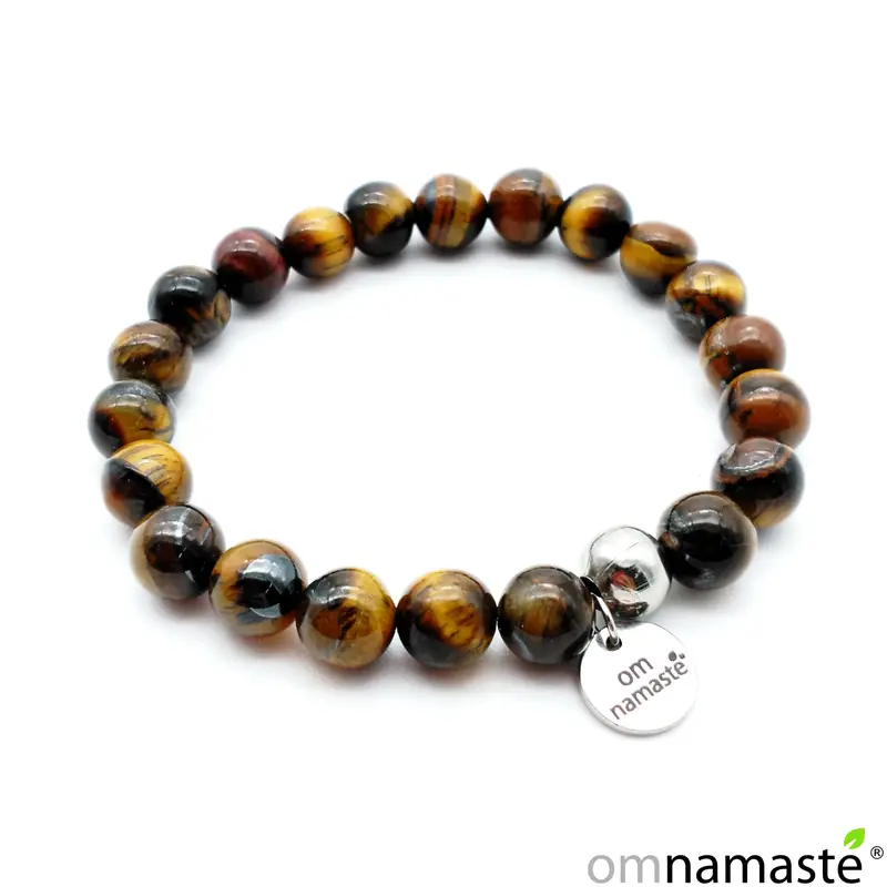 Pulsera ojo de tigre bola 8mm