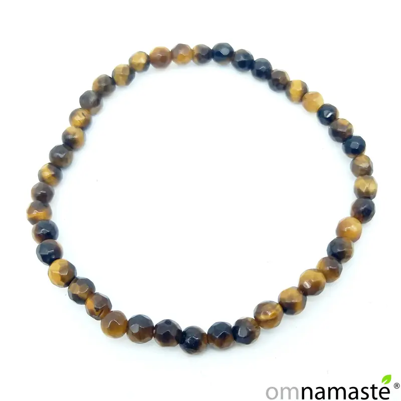Pulsera Ojo de Tigre Facetada 4mm