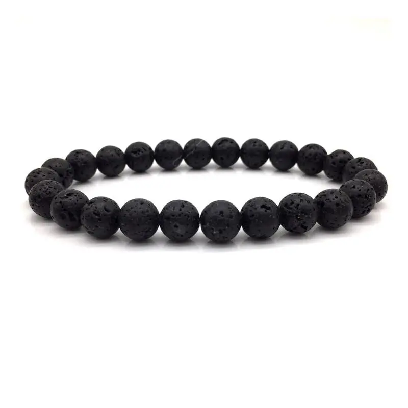 Pulsera Piedra Volcánica bola 8 mm
