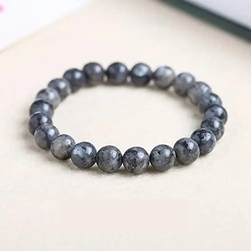 Pulsera Piedraluna negra bola 6 mm