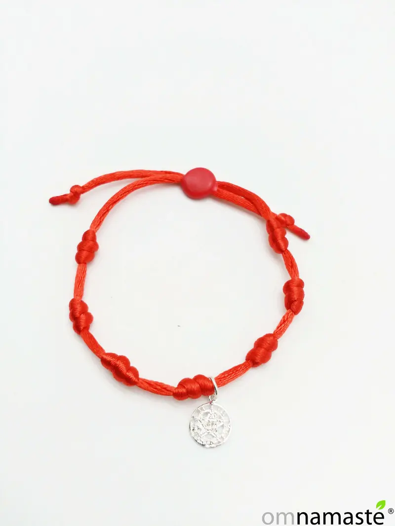 Pulsera siete nudos con tetragramatrón en plata